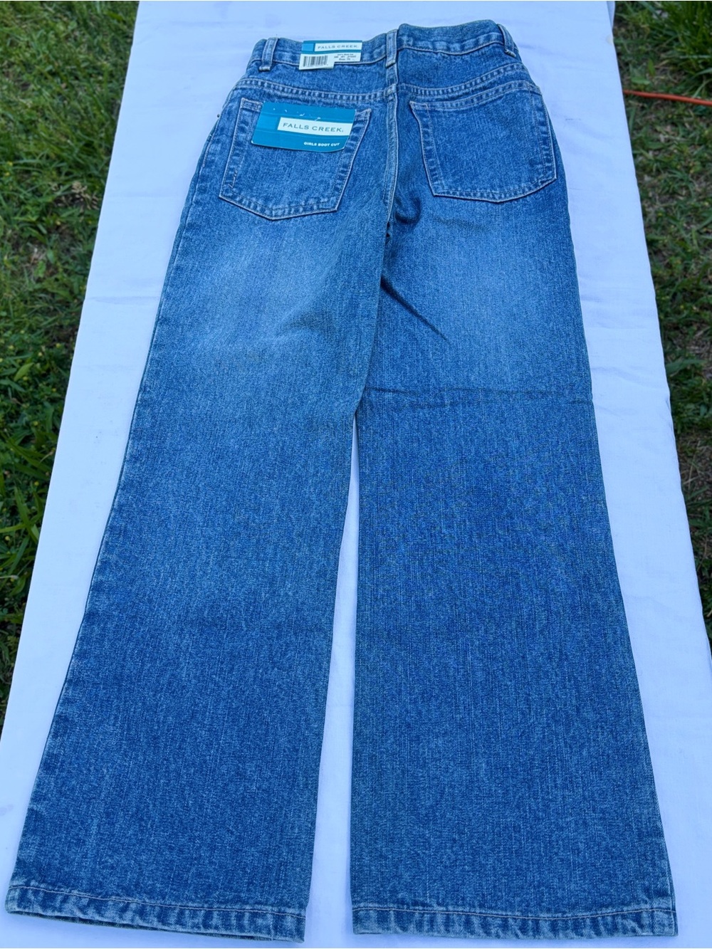 NEW Falls Creek Kids Size 7R Blue Jeans 100% Cotton Adjustable Waist NWT